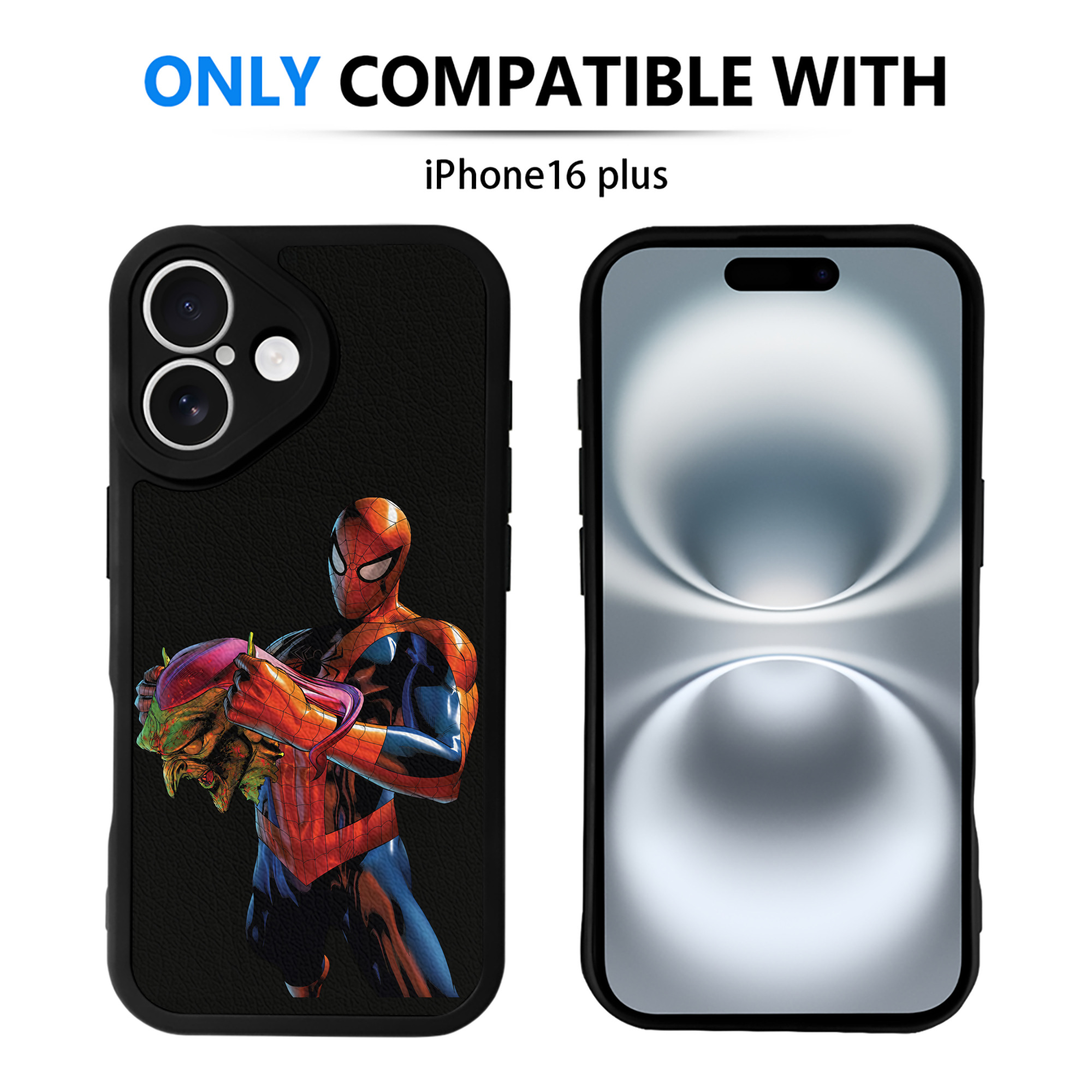 Spider Man スパイダーマン 【iPhone 16シリーズ対応】シリコンスマホケース（レザー調） 材質：シリコン
